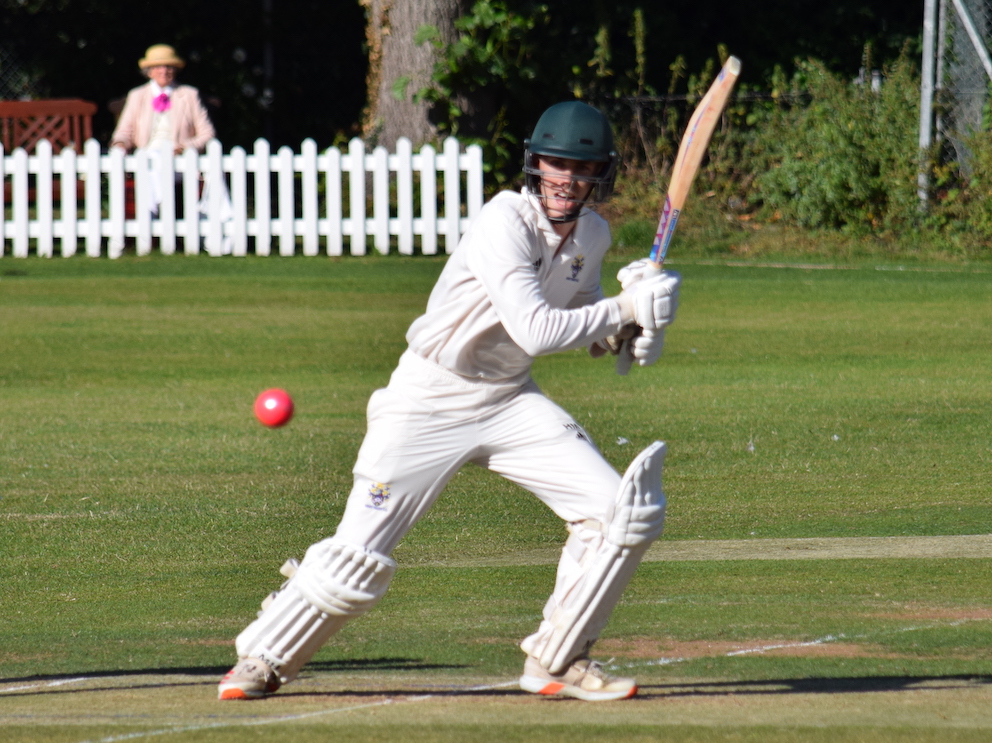 Bovey Tracey's Harry Mount batting against Lustleigh in last year's Brockman Cup final