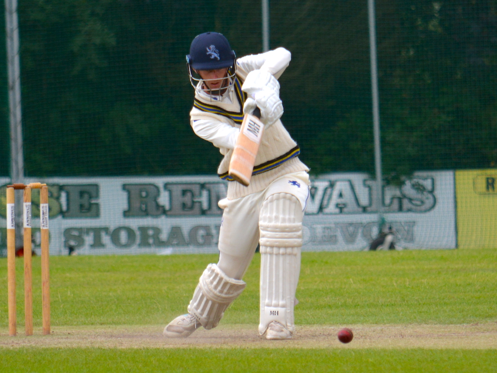 Devon skipper Jamie Stephens during his 64-minute stay for 24 runs against Oxfordshire