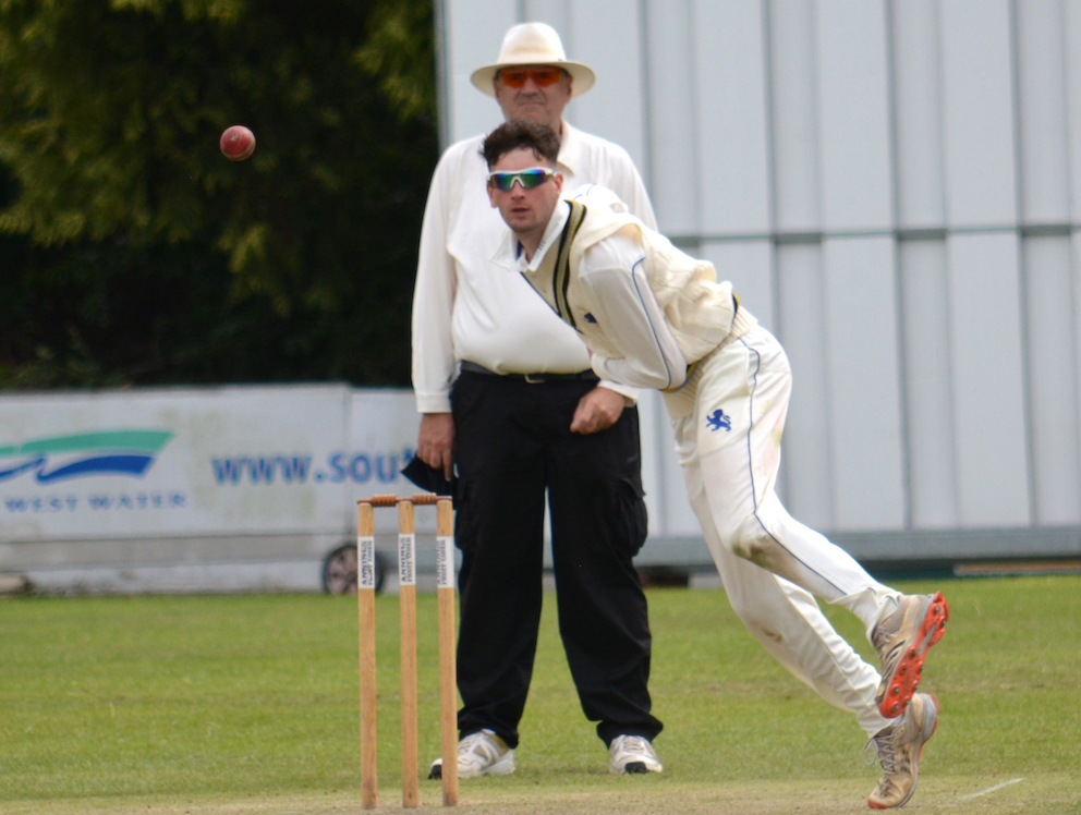 Devon's Max Shepherd, who had a challenging time with the ball against Oxfordshire