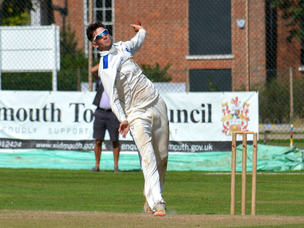 Devon spinner Max Shepherd – bowled 38 overs in the match without success<br>credit: Conrad Sutcliffe - no re-use without copyright owner's consent