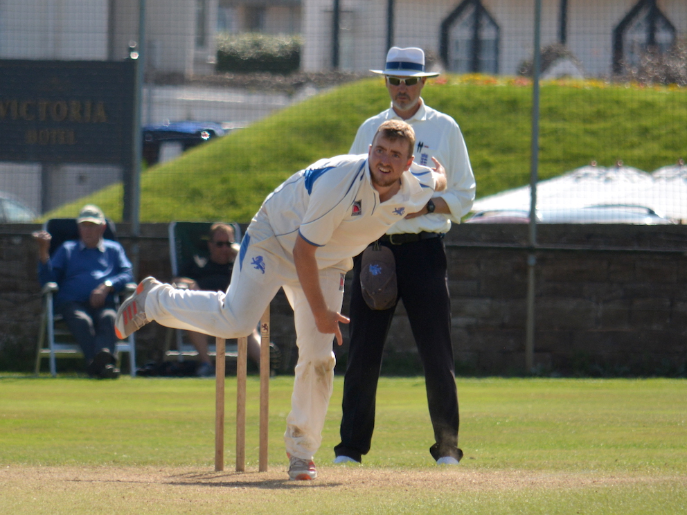 Devon spinner Sam Read – four for 67 in the 80-run win over Herefordshire that clinched the Division One West title<br>credit: conrad Sutcliffe - no re-use without copyright owner's consent