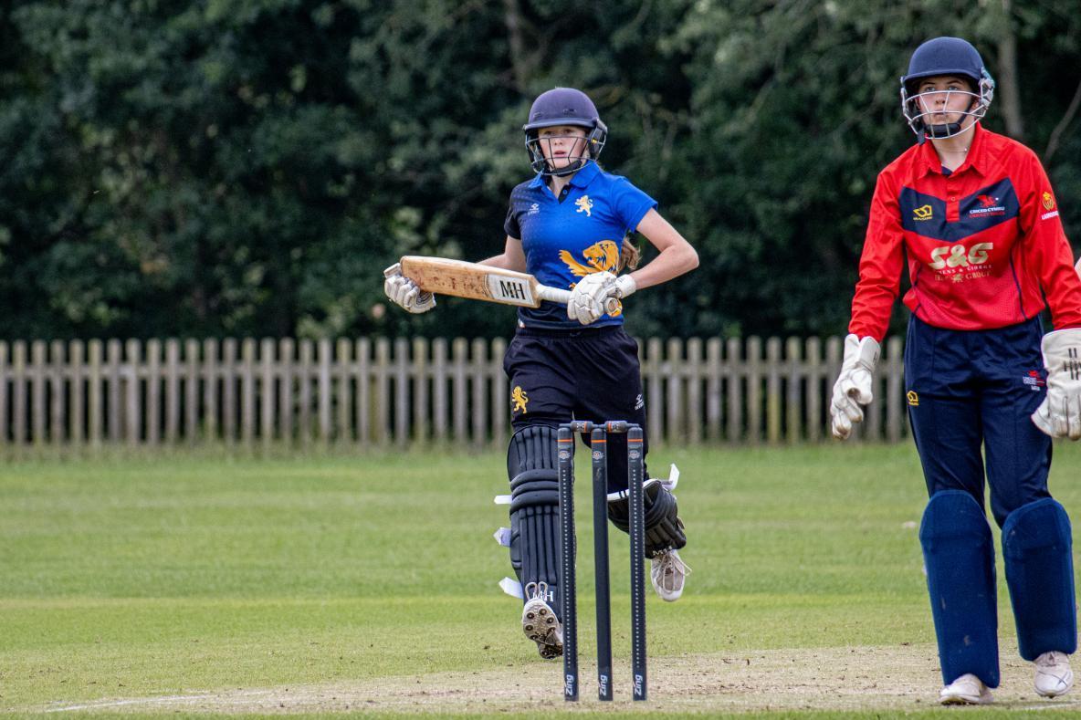 Under 15 Girls Captain, Lily Innes, in action against Wales.