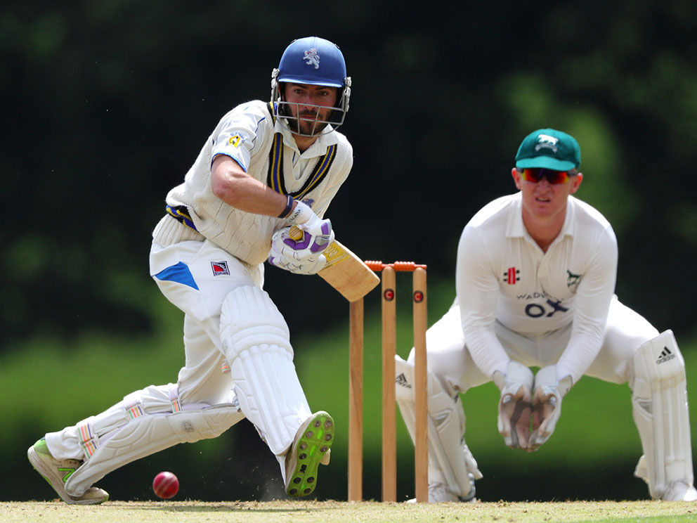 Matt Thompson on the way to a century against Wiltshire on day one at Sandford | Photo: Phil Mingo<br>credit: https://www.ppauk.com/photo/2138738/