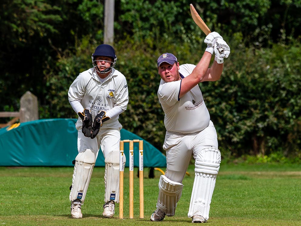 Chudleigh's Ed Foreman on his way to a top score of 79 in last Saturday's win over Bovey Tracey 2nd XI<br>credit: Mark Lockett | https://flic.kr/s/aHsmGfJcen