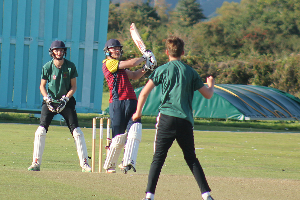 Exeter's Kian Burns hits out in the Vitality Devon T20 final
