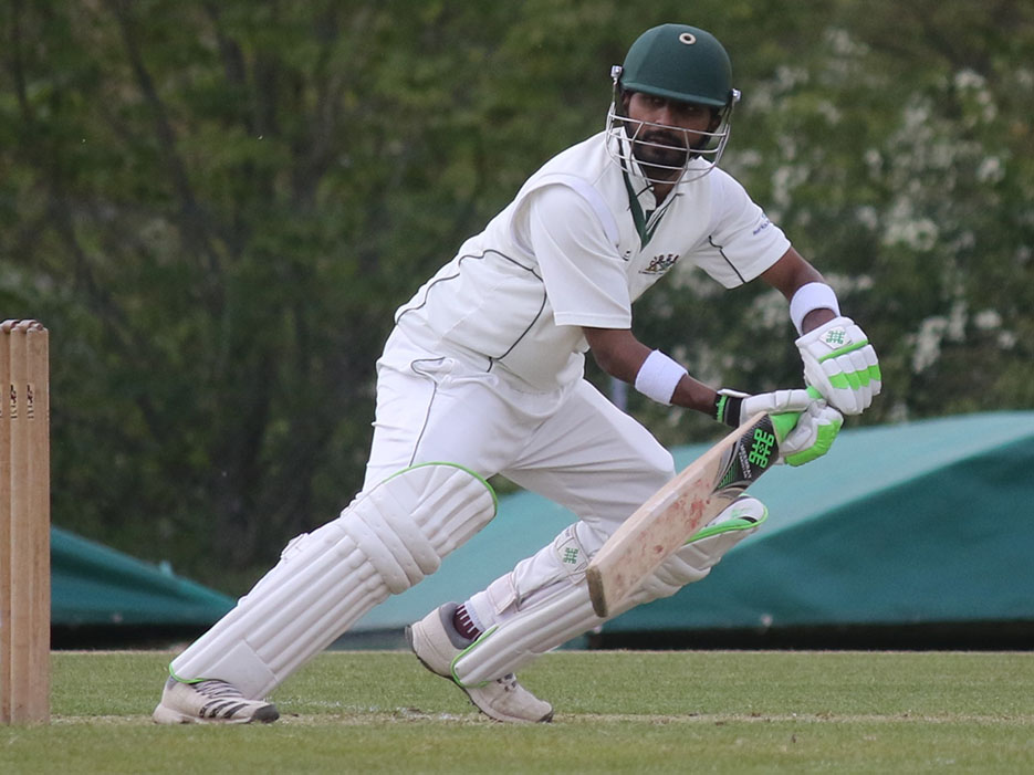Tons of runs! Plymouth's Faizan Riaz, who hit his fourth century of the season in the win over Paignton<br>credit: Gerry Hunt