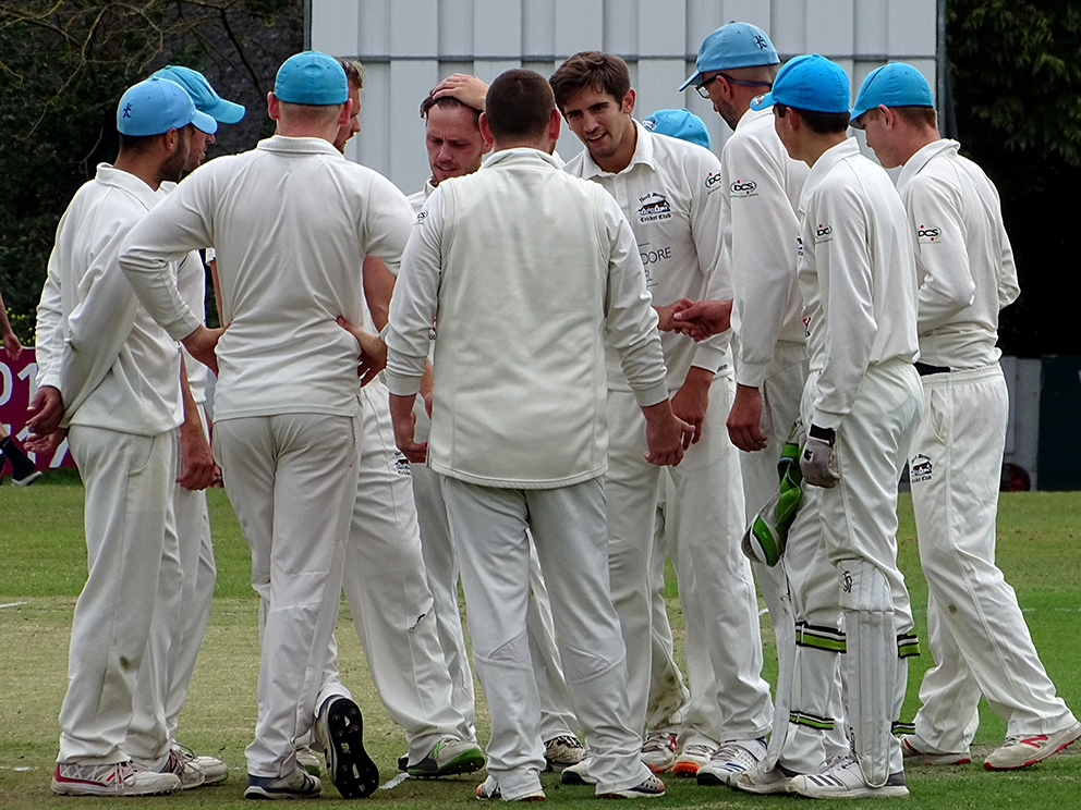 Celebration time for North Devon during their win over Exeter<br>credit: Fiona Tyson