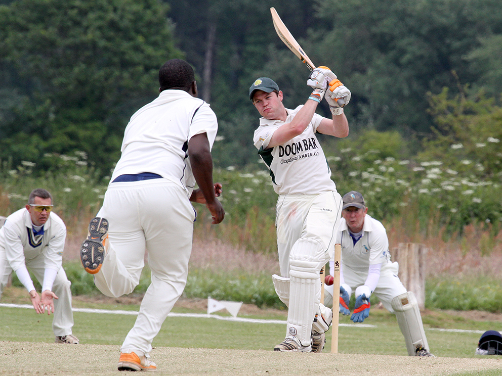 Nigel Ashplant keeping wicket for Sandford 1st XI against Budleigh Salterton in a game from the 2014 season