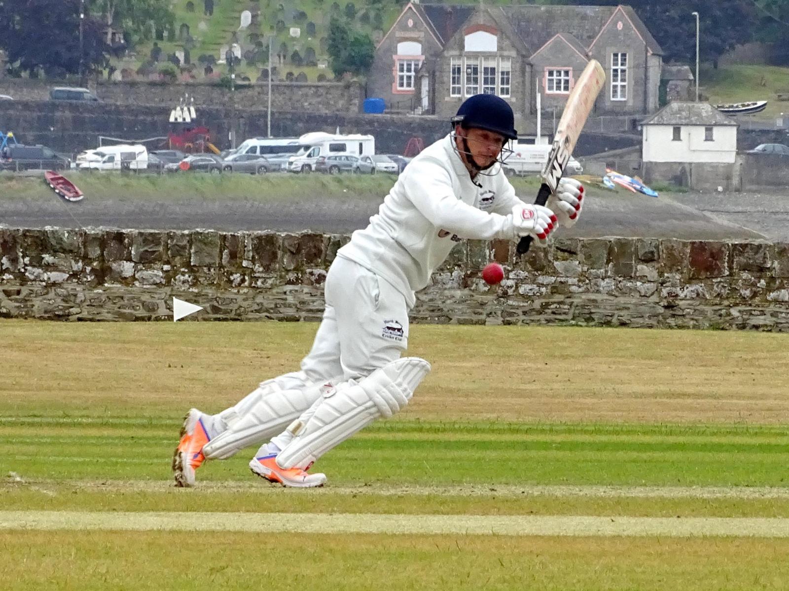 North Devon batsman Darren Butler, who top scored with 43 in the rain-ruined game against Bradninch at Instow Photo: Fiona Tyson<br>credit: Fiona Tyson