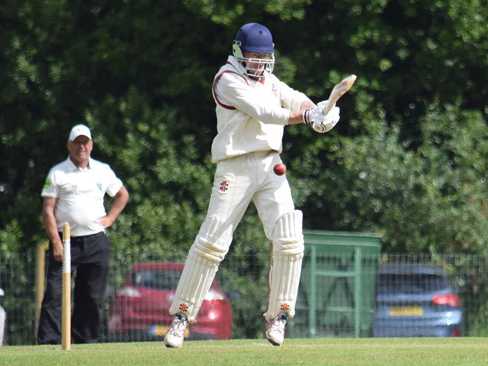 Clyst St George batsman Chris Ferro, whose watchful innings was crucial in the win over Bideford<br>credit: Conrad Sutcliffe