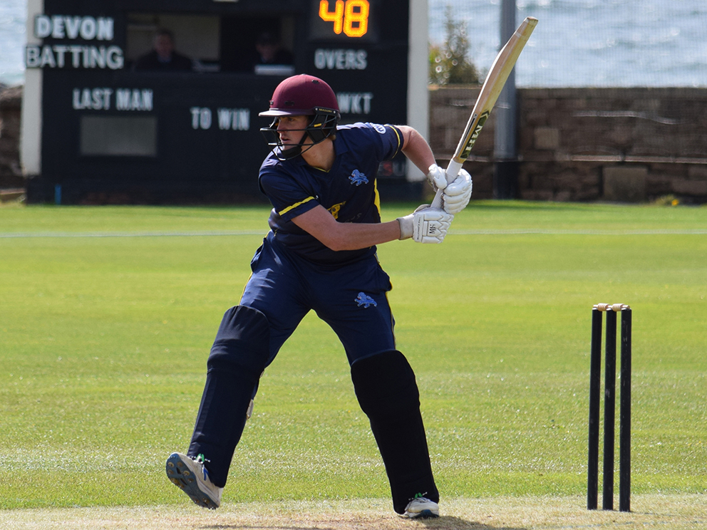 Elliot Hamilton – 52 not out for Devon going into the third and final day<br>credit: Conrad Sutcliffe