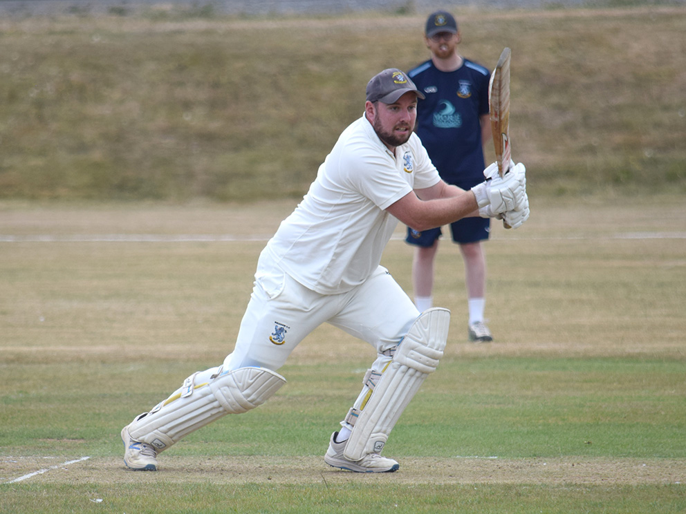 Tom Hopper on the way to a top score of 69 for Brixham in their 171-run demolition job on Plymstock 2nd XI