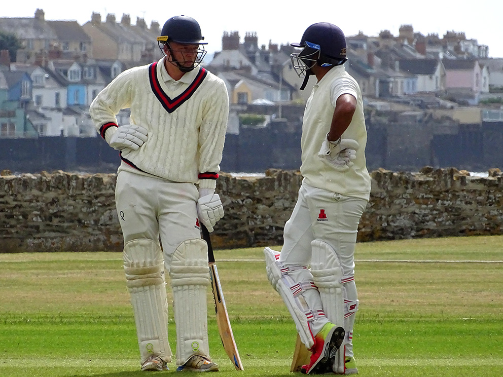 Harry Ward and Divyaansh Saxena (right) – put on 67 for the first wicket in Paignton's chase to win against Plymouth<br>credit: All photos Fiona Tyson