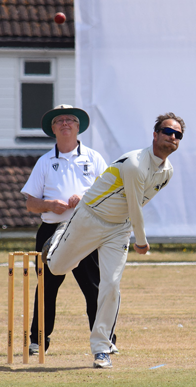 George Barnicott in action for Plymstock 2nd XI at Brixham