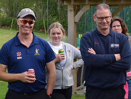 Neil Hancock (left) and Derek Lammonby (right), cricketers both and sponsors who helped the refurbishment project
