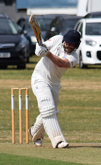 Torquay batsman Tom Drake moving towards a half-century in the A Division win over Barton