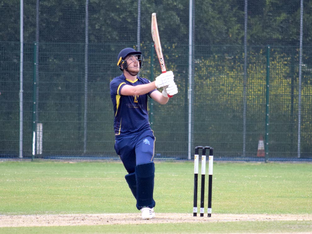 Exeter's Sam Read – flogged the Abbotskerswell bowling for 66 off 35 balls<br>credit: Conrad Sutcliffe - no re-use without copyright holder's consent