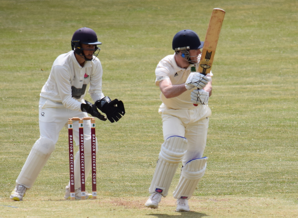 Barton's Sean Adderley flicks the ball through mid-wicket