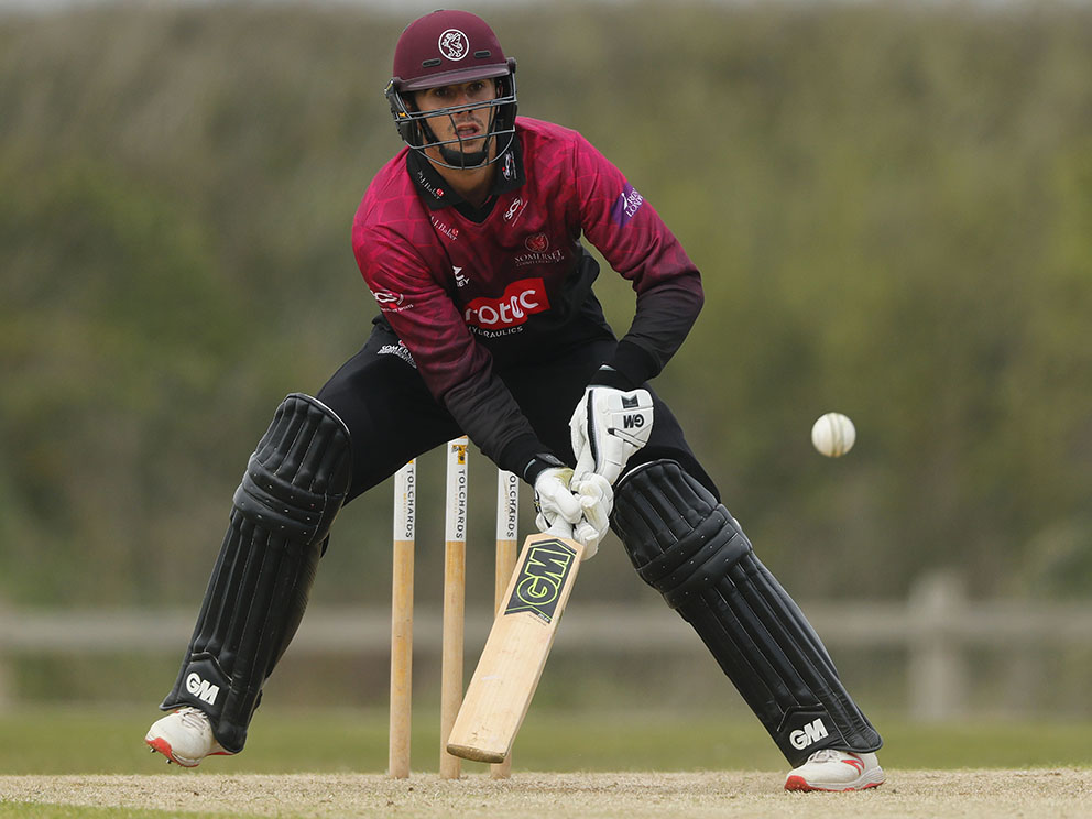 Ben Green on white ball duty for Somerset against Devon during a pre-season friendly in 2019<br>credit: @ppauk