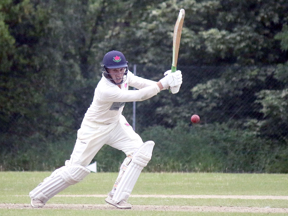 Fin Marks on the way to a half-century for Exmouth against Exeter<br>credit: Gerry Hunt