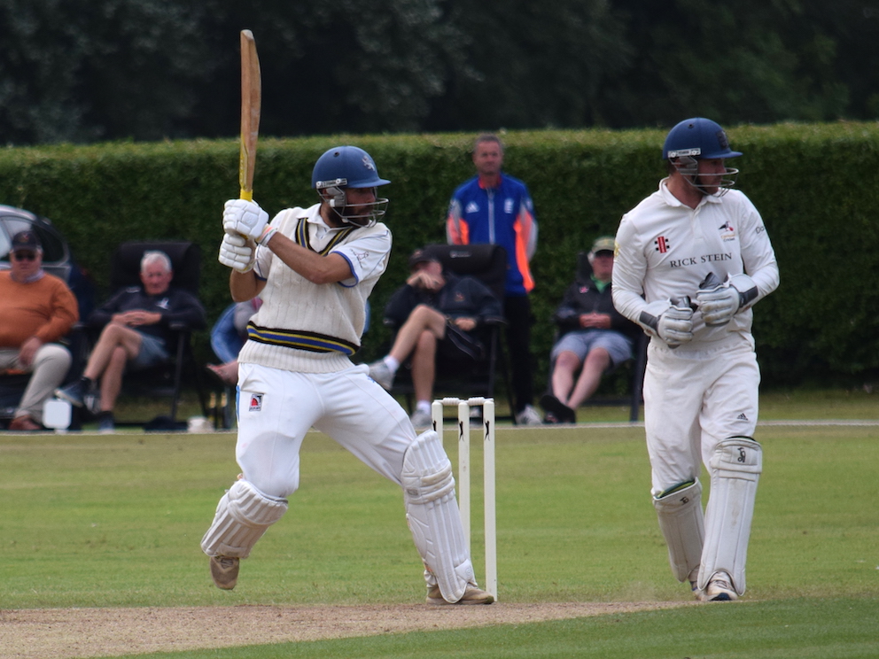 Devon's Matt Thompson cuts loose on the way to a half-century for Devon against Cornwall<br>credit: Conrad Sutcliffe - no re-use without copyright owner's consente