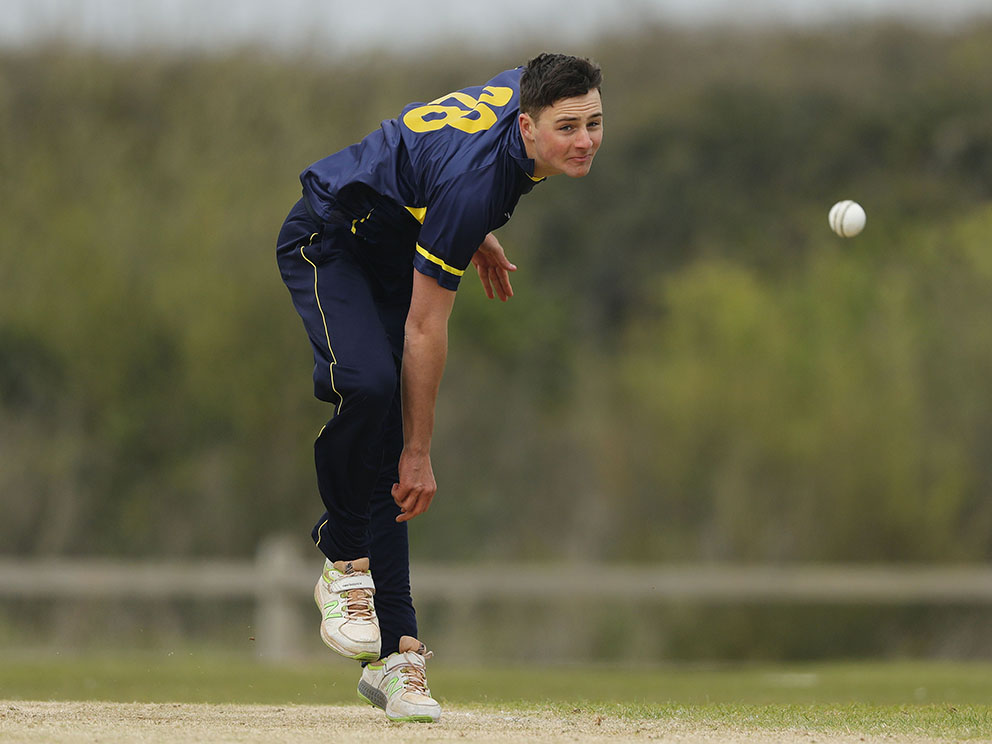 Ned Leonard â€“ in to bolster Devon's bowling attack against Herefordshire<br>credit: @ppauk 