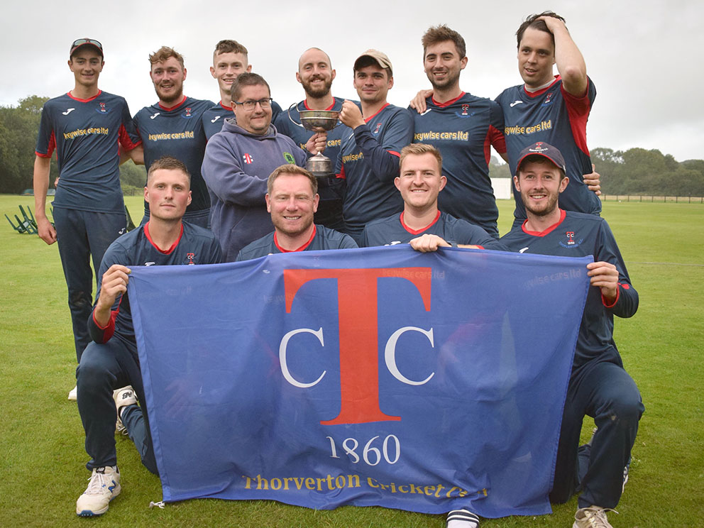 Flashback! The victorious Thorverton team after they defeated Plymouth in last season's final<br>credit: Conrad Sutcliffe - no re-use without copyright holder's consent