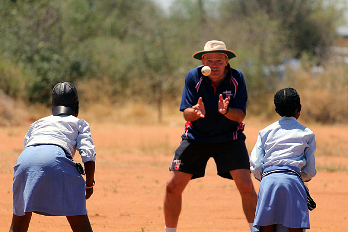 Flashback! Andy Baylis working with youngsters in Botswana
