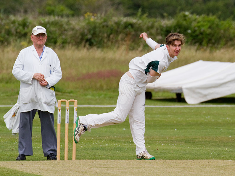 Budleigh's Ed Doble - ten overs for 16 runs and 50 with the bat in the win over Bideford