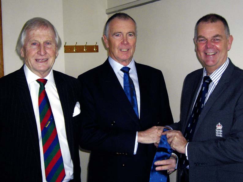 Stuart Munday, Jack Davey (centre) and Geoff Miller at a David Shepherd Trust fund-raiser