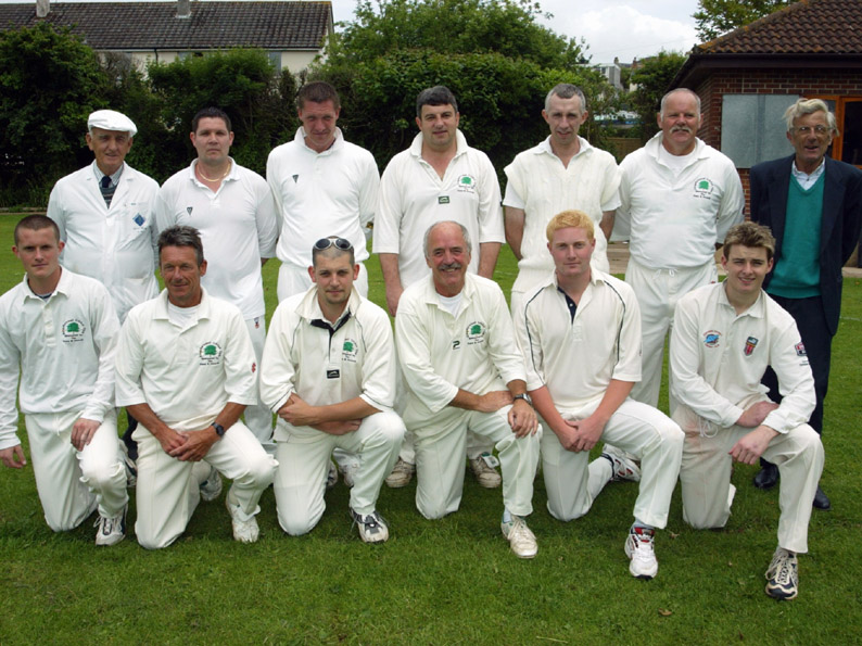 Kingskerswell CC in 2003. Bill Rossiter is wearing the white coat in the back row