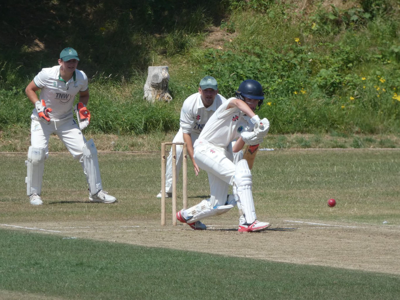 Jake Pascoe batting for Ashburton in the 10-wicket defeat at Shaldon
