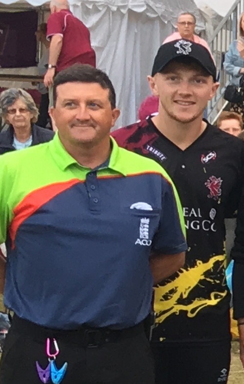 Paul Smith with Dom Bess before the T20 game between Dorset and Somerset last summer