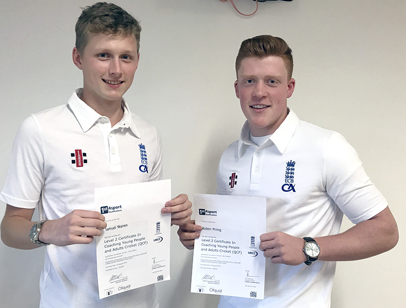 Topsham's new UKCC level-two coaches Sam Warren and Aiden Pring