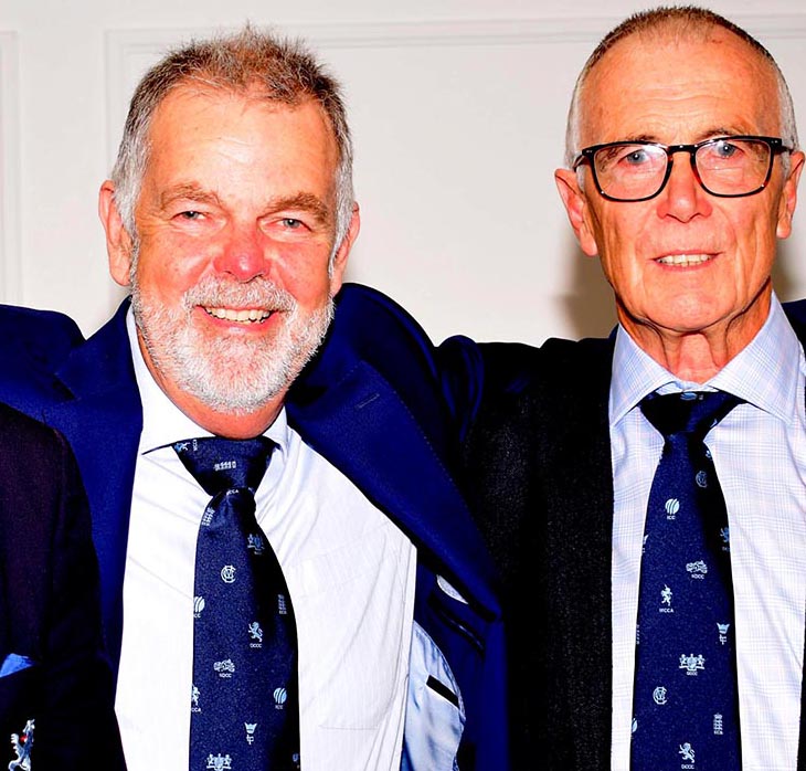 Jack Davey (right) with ex-England selector Geoff Miller at one of the many fund-raisers he has promoted on behalf of the DSCT