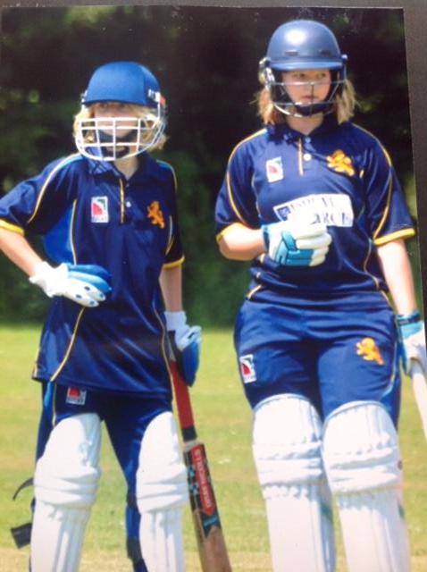 Ellie (left) and Jemima playing for Devon