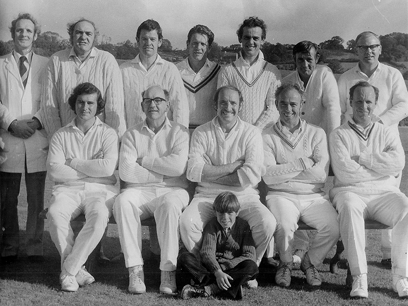 Chudleigh 1st XI in 1974 - Mike Gaywood is in the middle of the back row