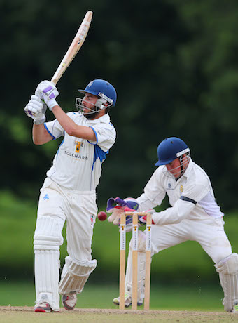 Matt Thompson on his way to 30 not out against Shropshire