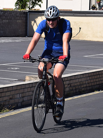 Neal Osborn cranking up the miles during his charity bike ride