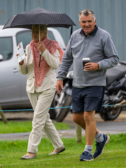 Nigel Mountford and wife Gill take a stroll around the boundary at Bovey Tracey CC | Mark Lockett