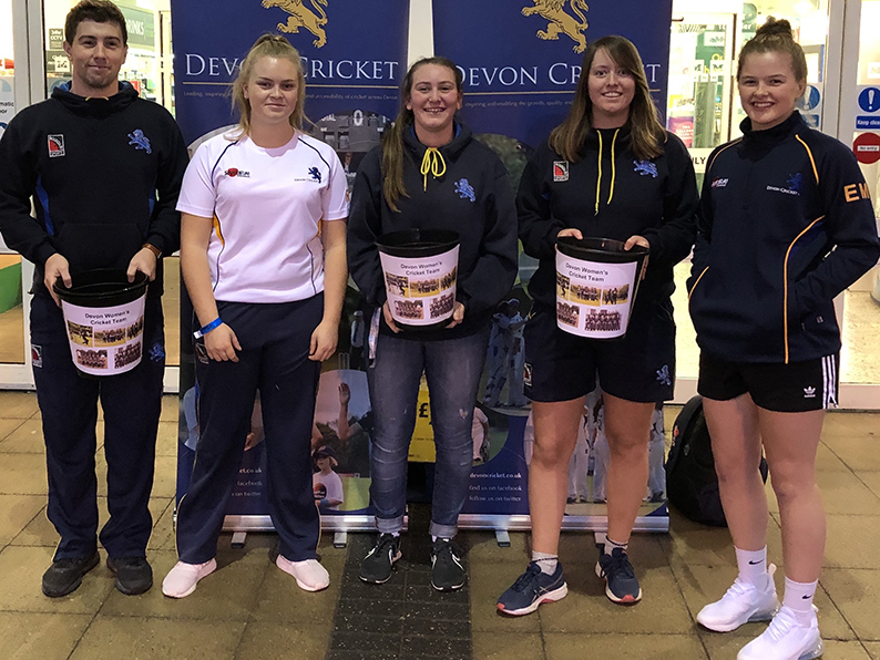 Pictured bag-packing at Morrisons in Tavistock are from Left to Right: Alex Carr (head coach), Rebecca Halliday, Stephanie Hutchins, Milly Squire and Ellie Mitchell