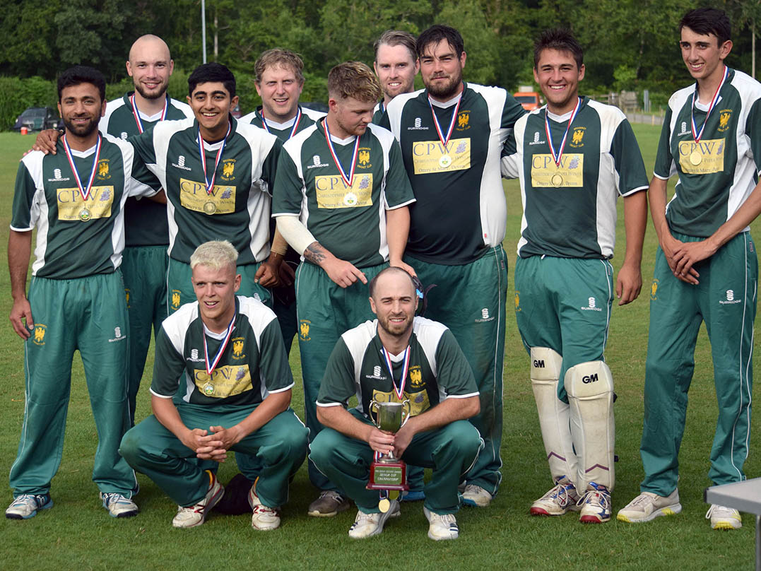 Triumphant captain Gary Chappell with his cup-winning team<br>credit: All photos Conrad Sutcliffe - no use elsewhere