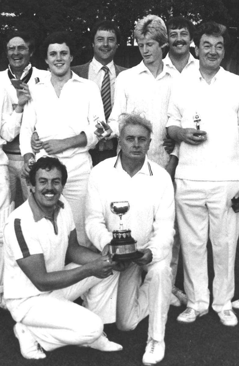 A youthful Paul Mitchell (second from left) in the 1982 Brockman Cup-winning side. Bill Webster is holding the cup