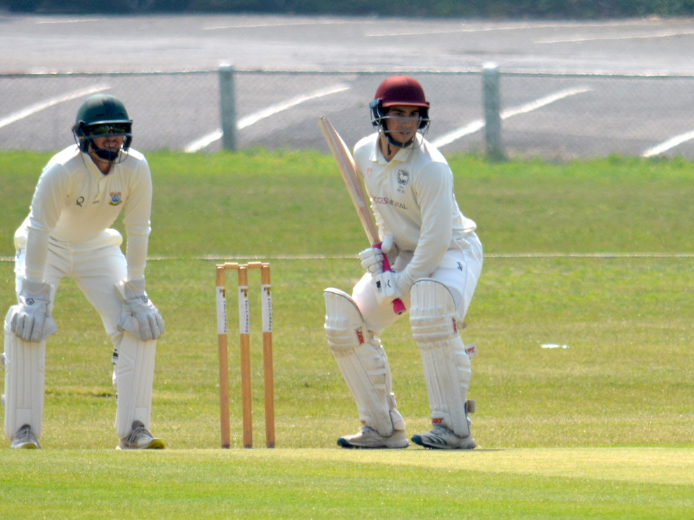 Rahul Randev – lucky to survive the first over, then went on to score 159 not out<br>credit: Conrad Sutcliffe - no re-use without copyright owner's consent