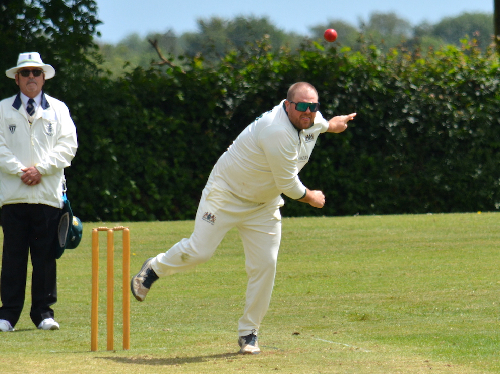 Plymouth spinner Richard Goldsby-West, who kept Abbotskerswell quiet for nine overs <br>credit: All photos by Conrad Sutcliffe Plymouth spinner Richard Goldsby-West, who kept Abbotskerswell quiet for nine overs <br>credit: All photos by Conrad Sutcliffe