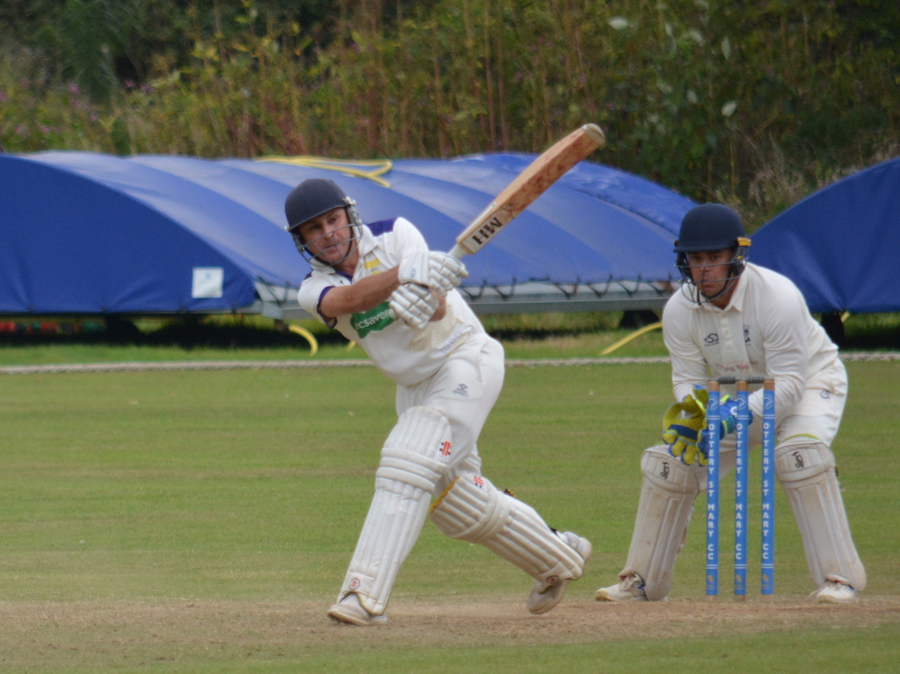 Braunton's Jon Baglow takes a heave at the Ottery bowling