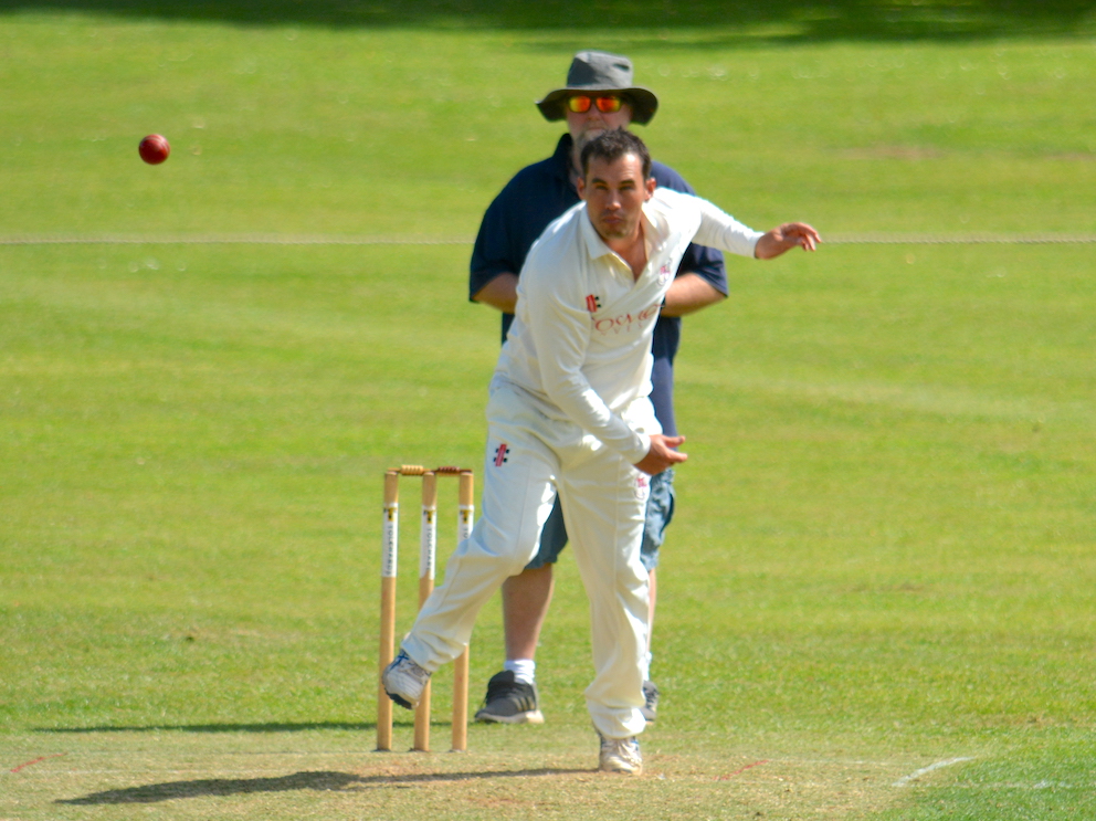 D&T skipper Jono Lloyd doing his bit to slow Ipplepen's run blitz