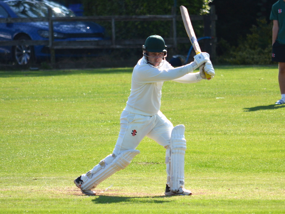 Hatherleigh opener Kirt Forgham puts the ball away for four through the covers