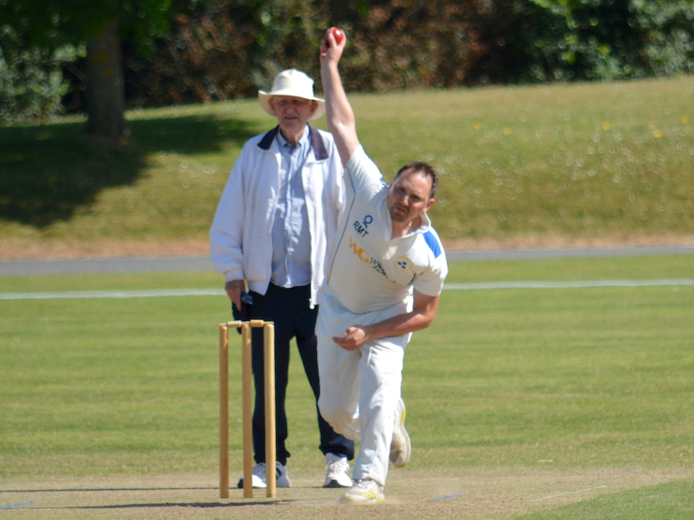 Topsham St James seamer Ross Treleaven – five wickets in a losing cause against Shobrooke Park<br>credit: Conrad Sutcliffe - no re-use without copyright owner's consent Topsham St James seamer Ross Treleaven – five wickets in a losing cause against Shobrooke Park<br>credit: Conrad Sutcliffe - no re-use without copyright owner's consent
