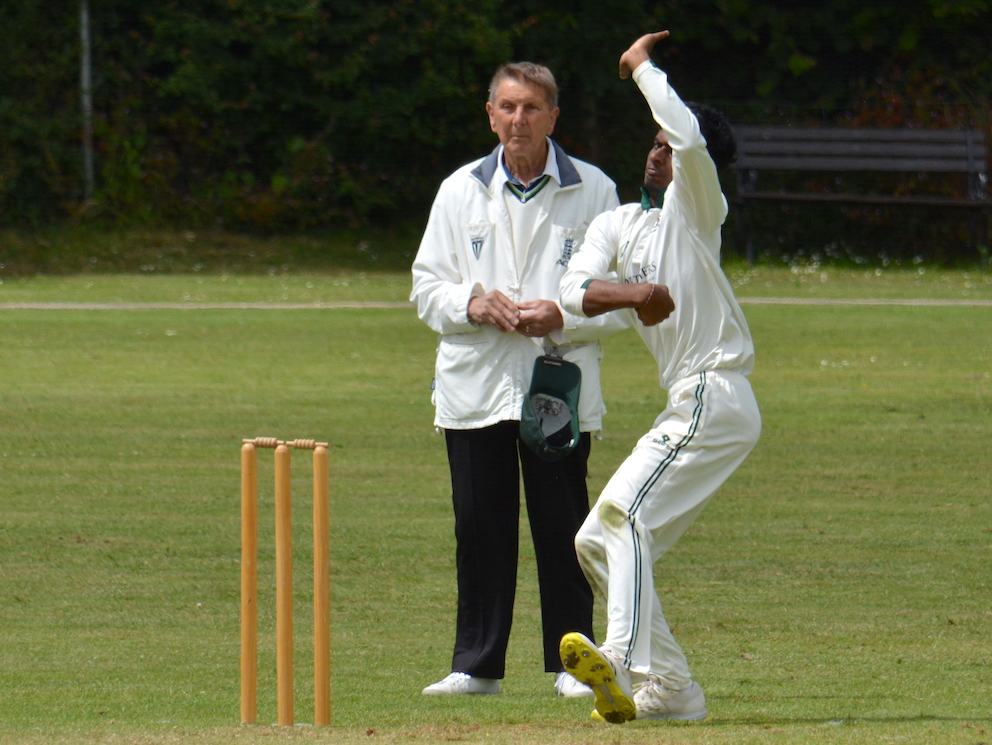 Plymouth's Saish Reddy, who spun out Abbots' Charlie Hill